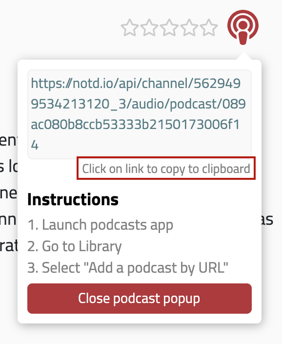 Copy podcast link